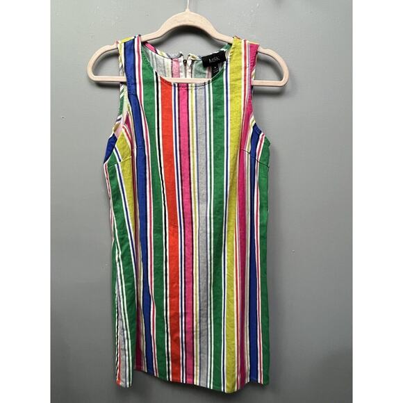 MSK‎ Womens Small Striped linen blend sleeveless dress - Picture 1 of 5